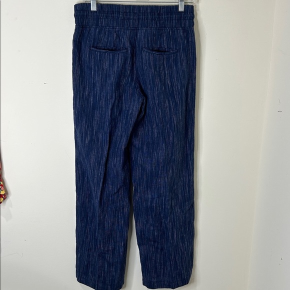 ATHLETA Blue Cabo Linen Wide Leg Textured Pants Size 4 Petite - Picture 5 of 16